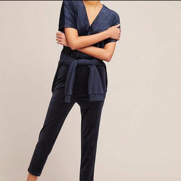 anthropologie velvet jumpsuit